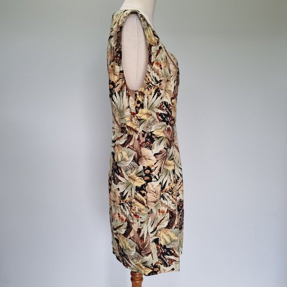 Dangerfield Neutral Multicolour Floral Paisley Sheath Dress Size 14 - Picture 4 of 7